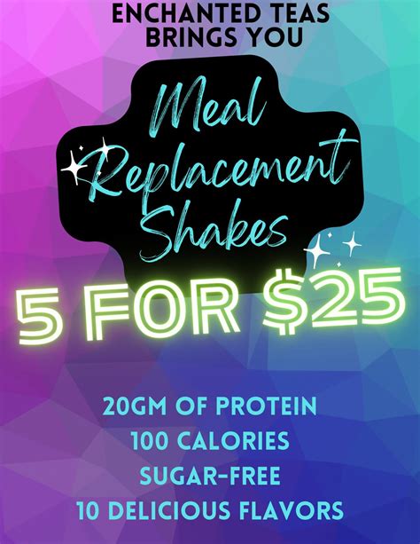 Meal Replacement Shakes 20GM Protein 100 Calories Sugar Free Great ...