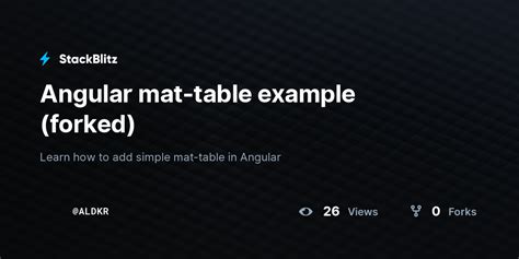 Angular mat-table example (forked) - StackBlitz