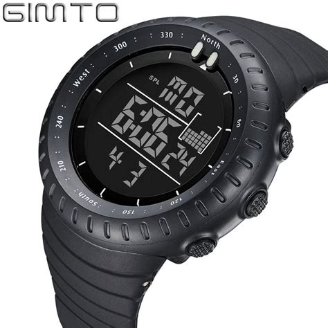 GIMTO Digital Men Sports Watches Waterproof LED Swim Dive Military ...