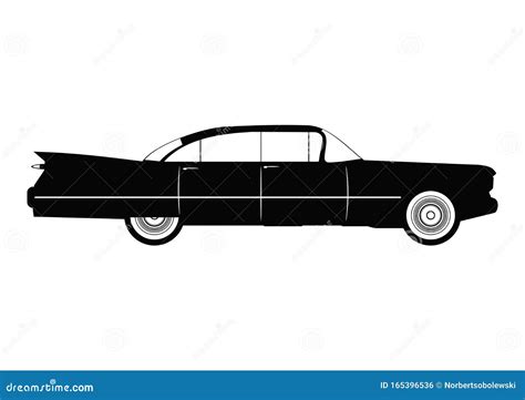 Silhouette of a Vintage Car. Stock Vector - Illustration of black, flat: 165396536