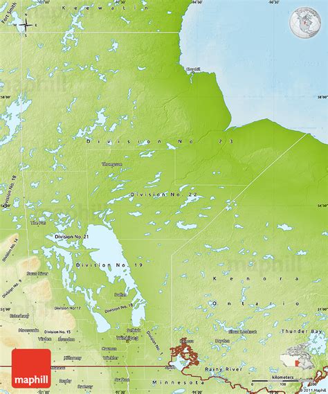 Physical Map of Manitoba