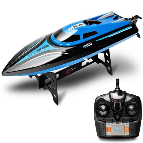 DeXop Remote Control Boat Rc Boat H100 2.4Ghz 4CH Remote Control Electric Racing Boat High Speed ...