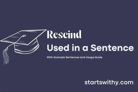 RESCIND in a Sentence Examples: 21 Ways to Use Rescind