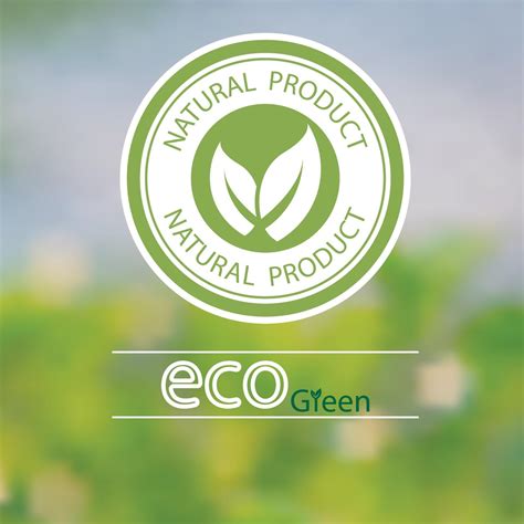 Vector blurred landscape design of green natural product logo ecology ...