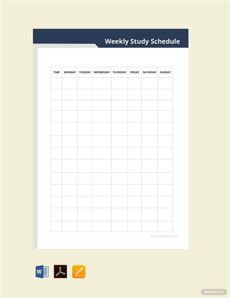 Study Schedule Templates in Word - FREE Download | Template.net