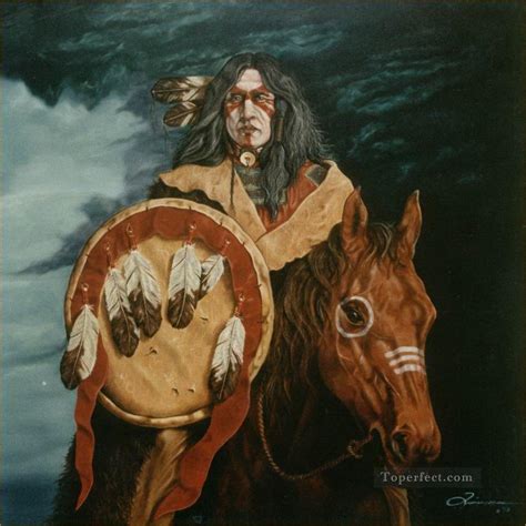 American Indian Portrait Painting in Oil for Sale