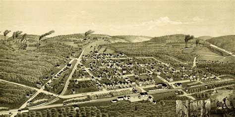 Historical bird’s eye view map of Ironwood, Michigan from 1886 - KNOWOL