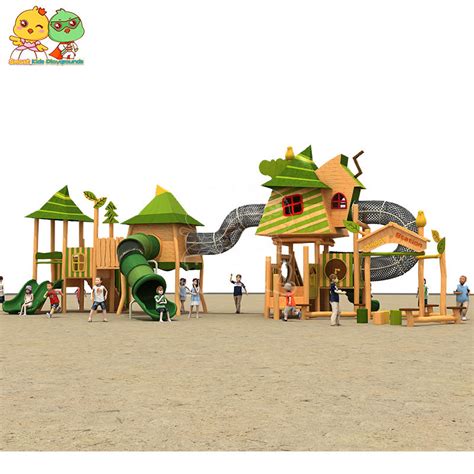 Outdoor Slide Playground Equipment Wooden Theme Slide | Skp