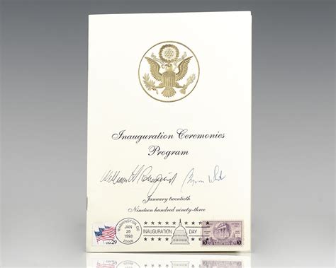 President Bill Clinton Inauguration Ceremonies Program. by Clinton ...