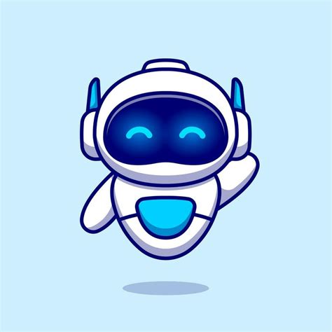 Cute Robot Waving Hand Cartoon Vector Icon Illustration. Science ...