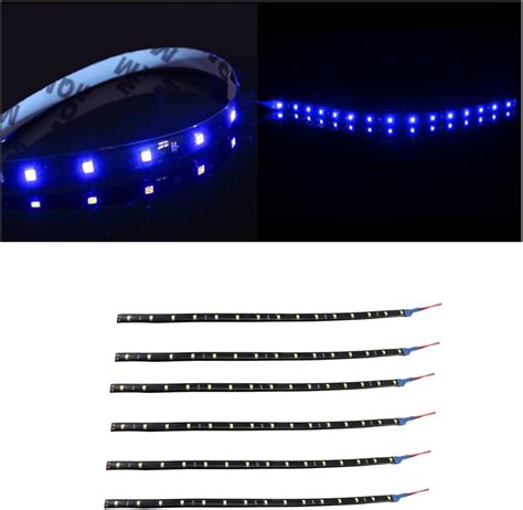 Amazon.com: Car LED Strip Light, DC 12V Waterproof Light Strip for Cars, 6PCS 15 SMD Cuttable ...