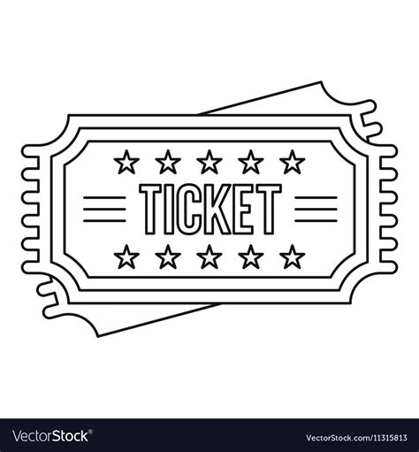 Ticket icon outline style Royalty Free Vector Image