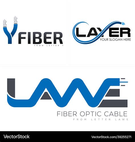 Technology business cable fiber optic logo design Vector Image