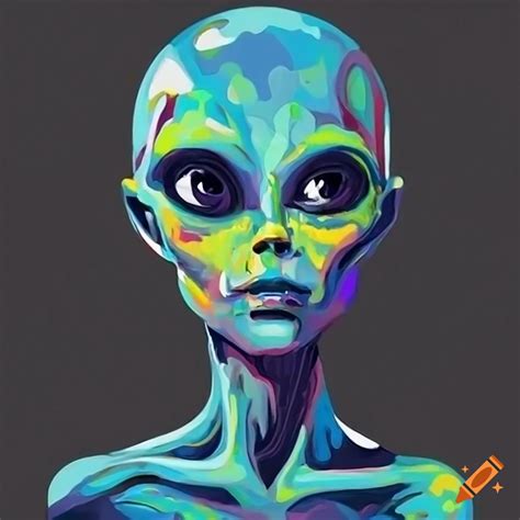Portrait of a cool alien being on Craiyon