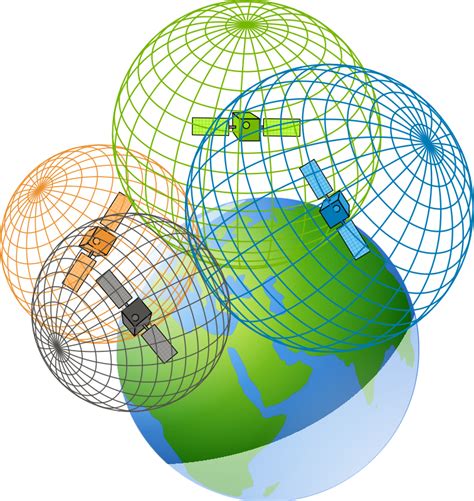 GPS satellites - trilateration - Openclipart