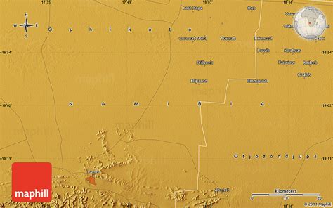 Physical Map of Tsumeb