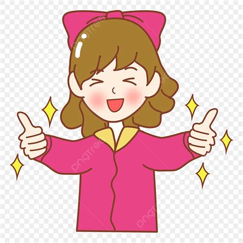 Thumbs Up Emoji Clipart Transparent Background, Hands Thumb Up Girl Expression Vector, Excellent ...