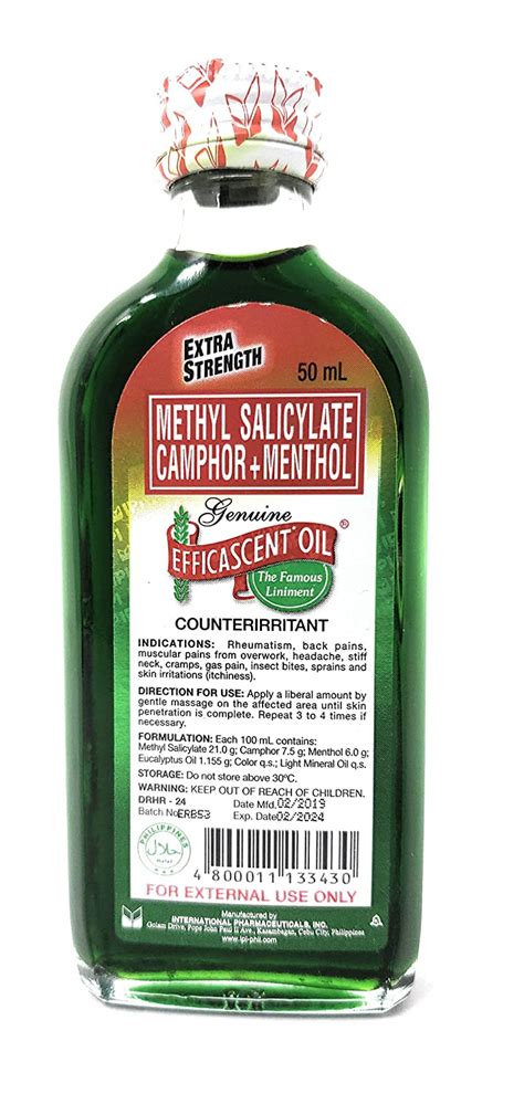 Buy Efficascent oil methyl salicylate / camphor / menthol 13.846g / 3 ...