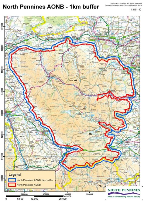 AONB 1km map – North Pennines AONB