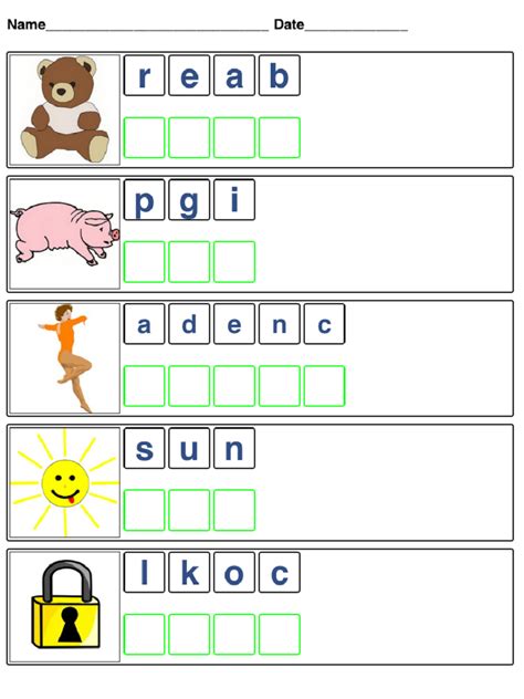 Kids' Word Scramble Printable