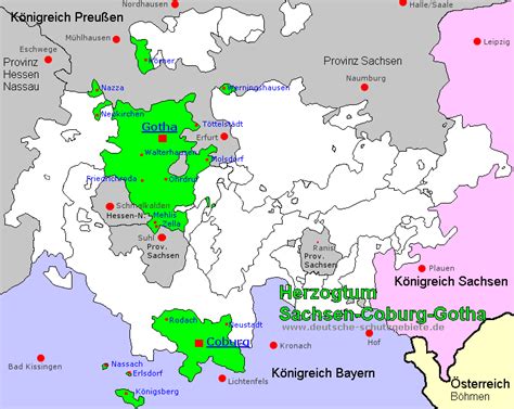 Herzogtum Sachsen-Coburg-Gotha, KarteBundesstaaten, Städte und Kolonien des Deutschen Reiches ...