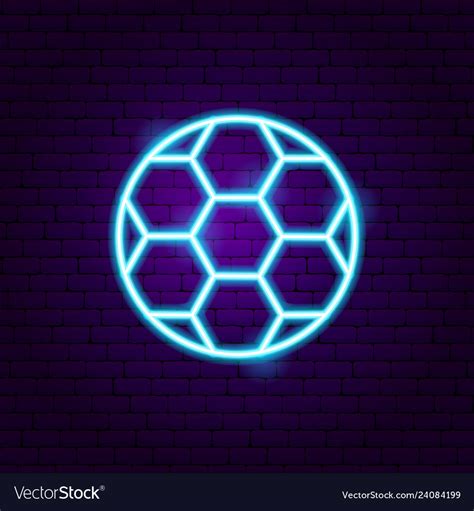 Football soccer neon sign Royalty Free Vector Image