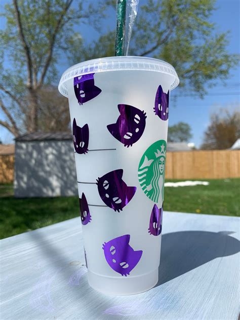 Custom Starbucks Reusable Cat Covered 24oz Venti Cold Cup. | Etsy