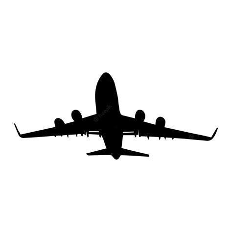 Premium Vector | Flying airplane vector silhouette