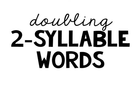 Two syllable words Classification according to number of syllables