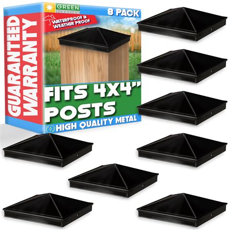 Buy GreenLighting 4x4 Aluminum Pyramid Post Cap Cover (Black 8 Pack ...