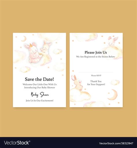 Invitation card template with baby shower design Vector Image