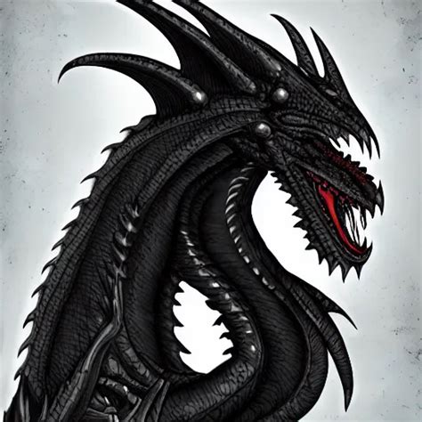 A black evil dragon, digital art | Stable Diffusion