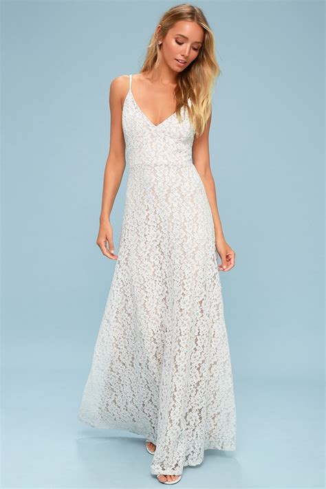 Chic White Dress - Lace Dress - Maxi Dress - Bridal Dress - Lulus