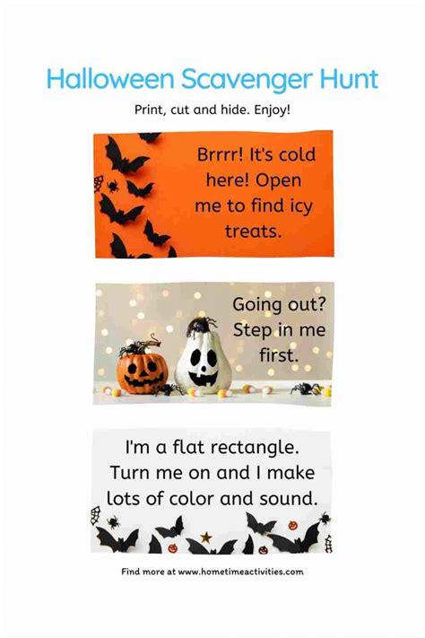 Halloween Scavenger Hunt for Kids - Free Printable Clues