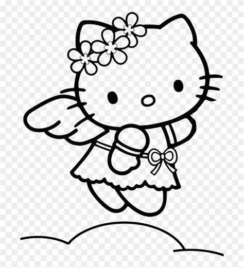 Hello Kitty Black And White Clip Art - Hello Kitty Angel Coloring Pages - Free Transparent PNG ...