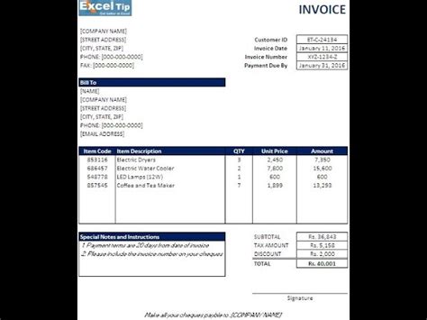 Download A5 Invoice Template Word Pictures * Invoice Template Ideas