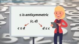 Antisymmetric Relation: Definition, Proof & Examples | Study.com