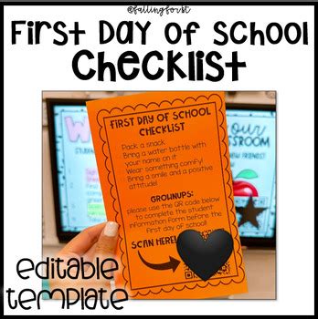 First Day of School Checklist // FREEBIE by Falling for 1st | TPT