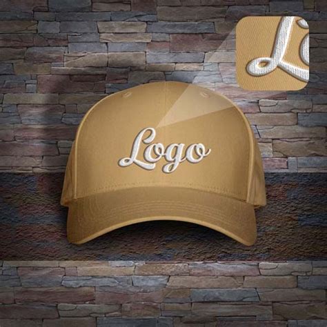 Hat Mockup with Woven Text Logo Available Format: Layered PSD with ...