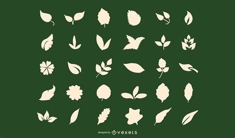 Leaf Shapes Silhouette Vector Vector Download