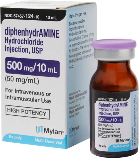 Diphenhydramine HCI Injection 50mg/ml - Uses, Dosage & Side Effects