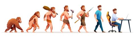 Human evolution from monkey to businessman and computer user vector illustration 15320724 Vector ...