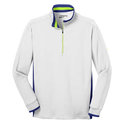 Nike Golf Men's White Dri-FIT L/S Quarter Zip Shirt