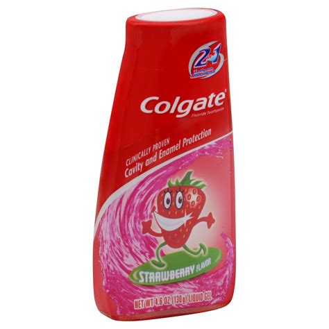 Colgate-Palmolive Toothpaste & Mouthwash, Fluoride, Liquid Gel, Strawberry Flavor, 4.6 oz (130 g ...