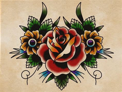 Traditional Tattoo Flowers | Procreate Brush Set — Tattoo Space