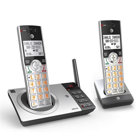 AT&T DECT 6.0 Expandable Cordless Phone with Answering System, Silver ...