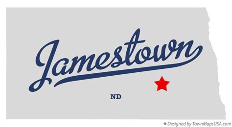 Map of Jamestown, ND, North Dakota