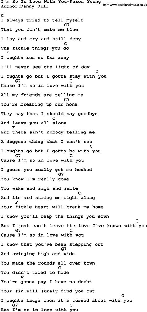 Country Music:I'm So In Love With You-Faron Young Lyrics and Chords