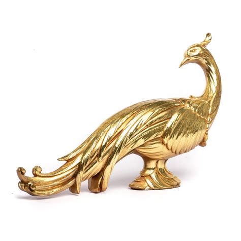 1960s Long Carved Gold Bird Sculpture | Chairish