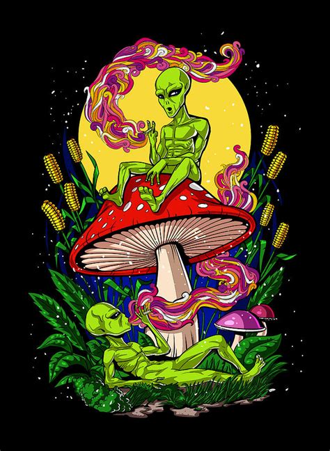 Magic Mushrooms Aliens Digital Art by Nikolay Todorov - Pixels